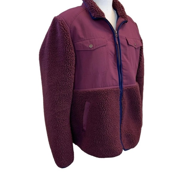 Duluth Trading Co Sherpa Jacket In Mulberry Size XS Gorpcore Coat Burgundy - Picture 2 of 6